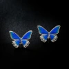 Hyacinth diseño original esmalte goteo esmalte azul mariposa pendientes ins pequeño temperamento dulce luz de lujo commuter earrings Application Scenario